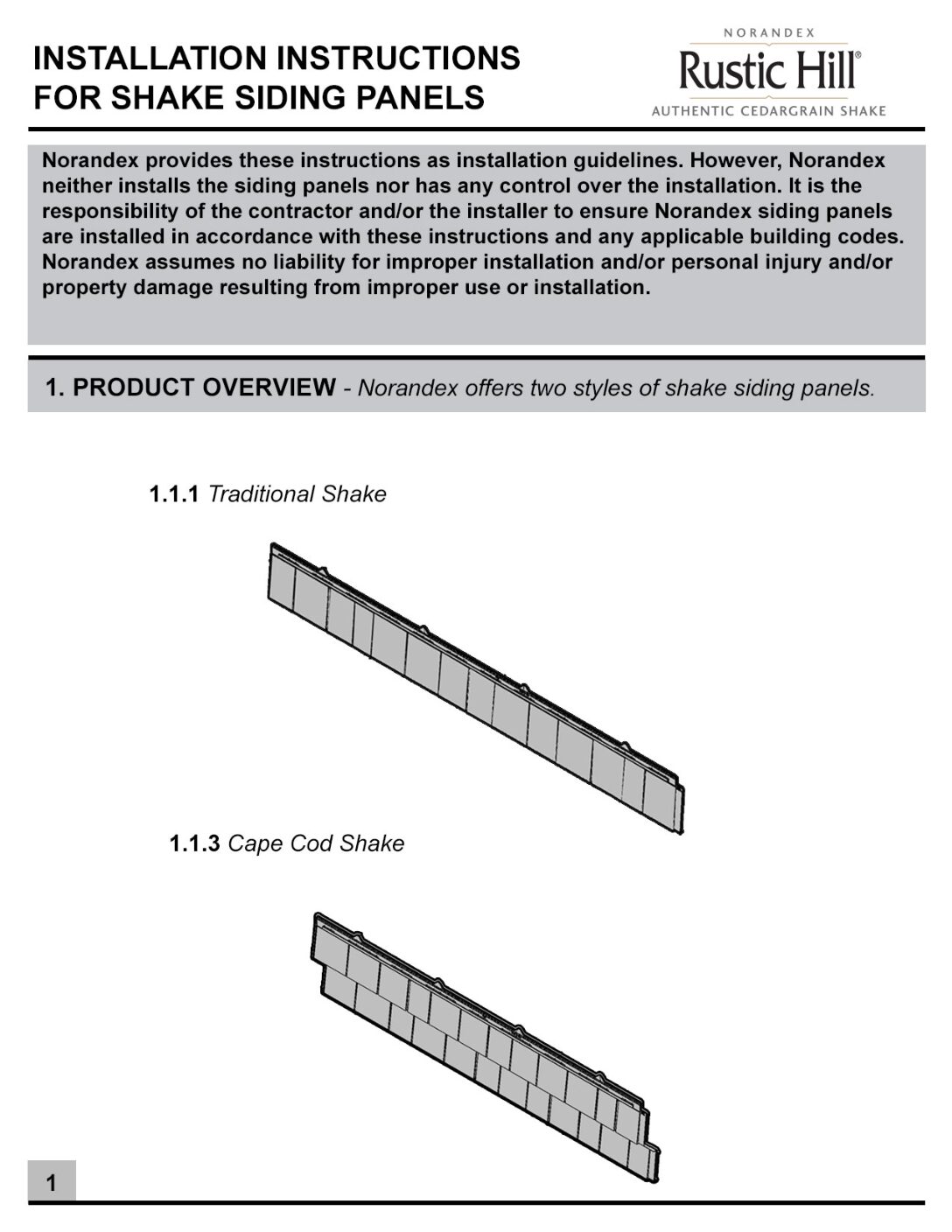 Rustic Hill Installation Instructions