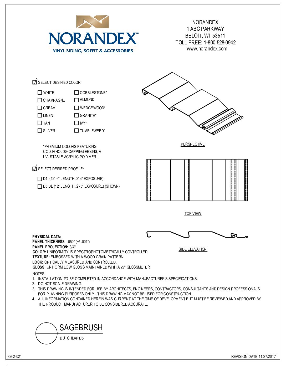 Sagebrush D5DL 2D CAD