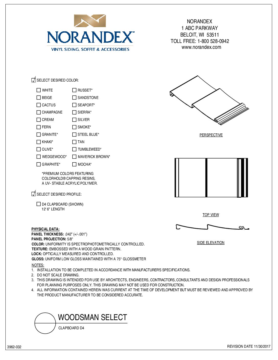 Woodsman Select Clapboard D4 2D CAD