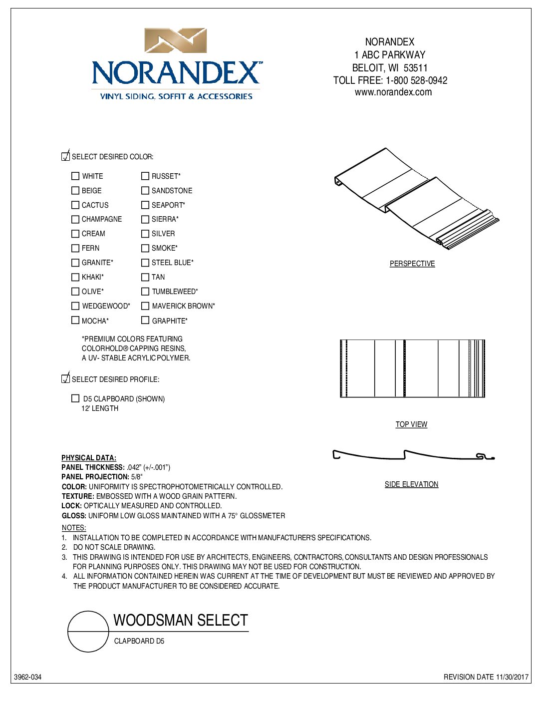 Woodsman Select Clapboard D5 2D CAD