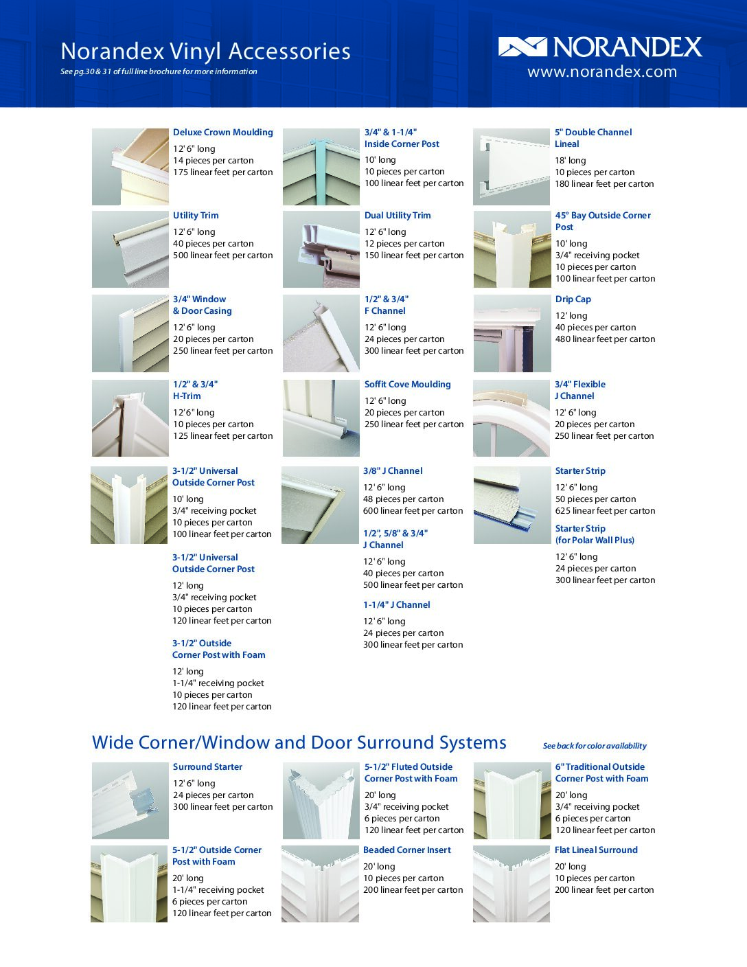 Norandex Vinyl Accessories